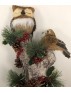 OWL AND BIRD ON LOG 